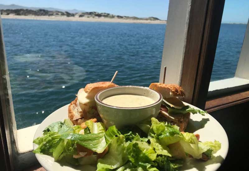 Clam Chowder lunch plate on dinner cruise overlooking water