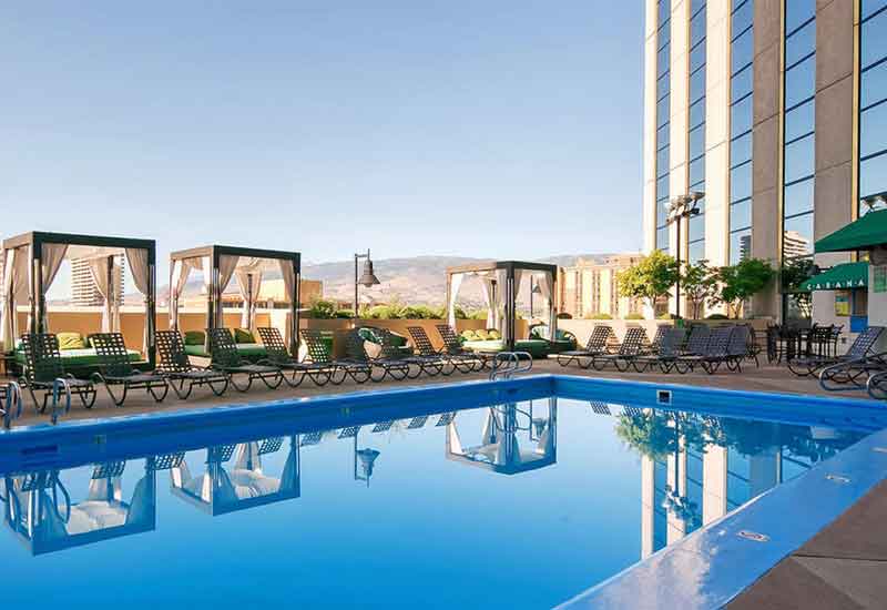 Beautiful outdoor pool at the Silver Legacy Hotel Casino