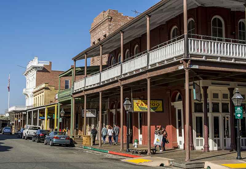 Shops on a street at Old Town Sacramento